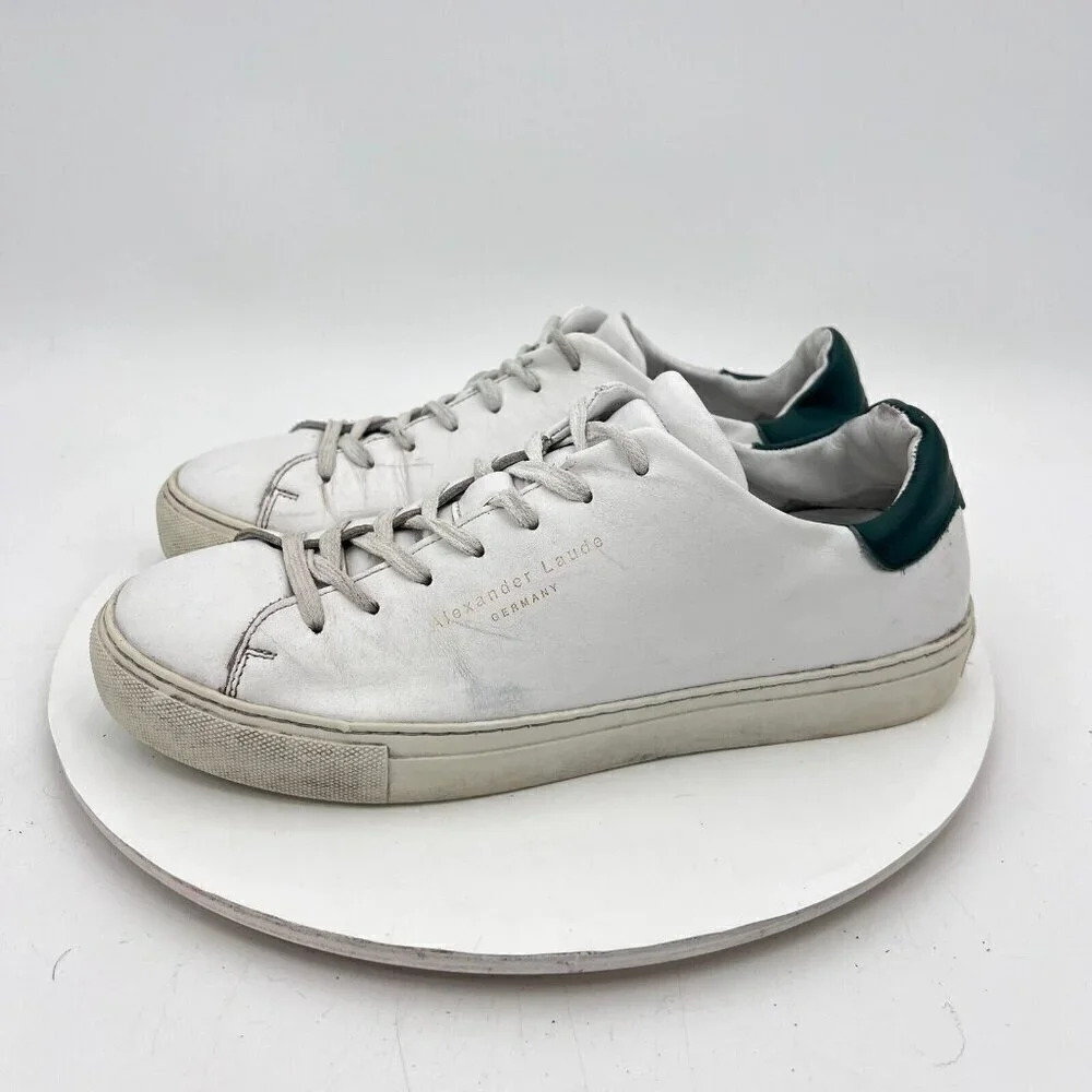 Alexander Laude Women Size EU 41 US 10 White Leather Lace Up Casual Shoes